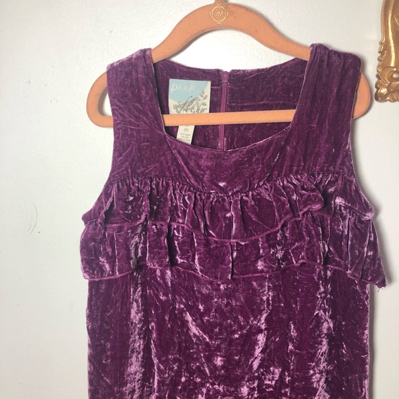 Peek Fleur Des Champs Floral Dress Size Large 10 purple velvet - Picture 3 of 9
